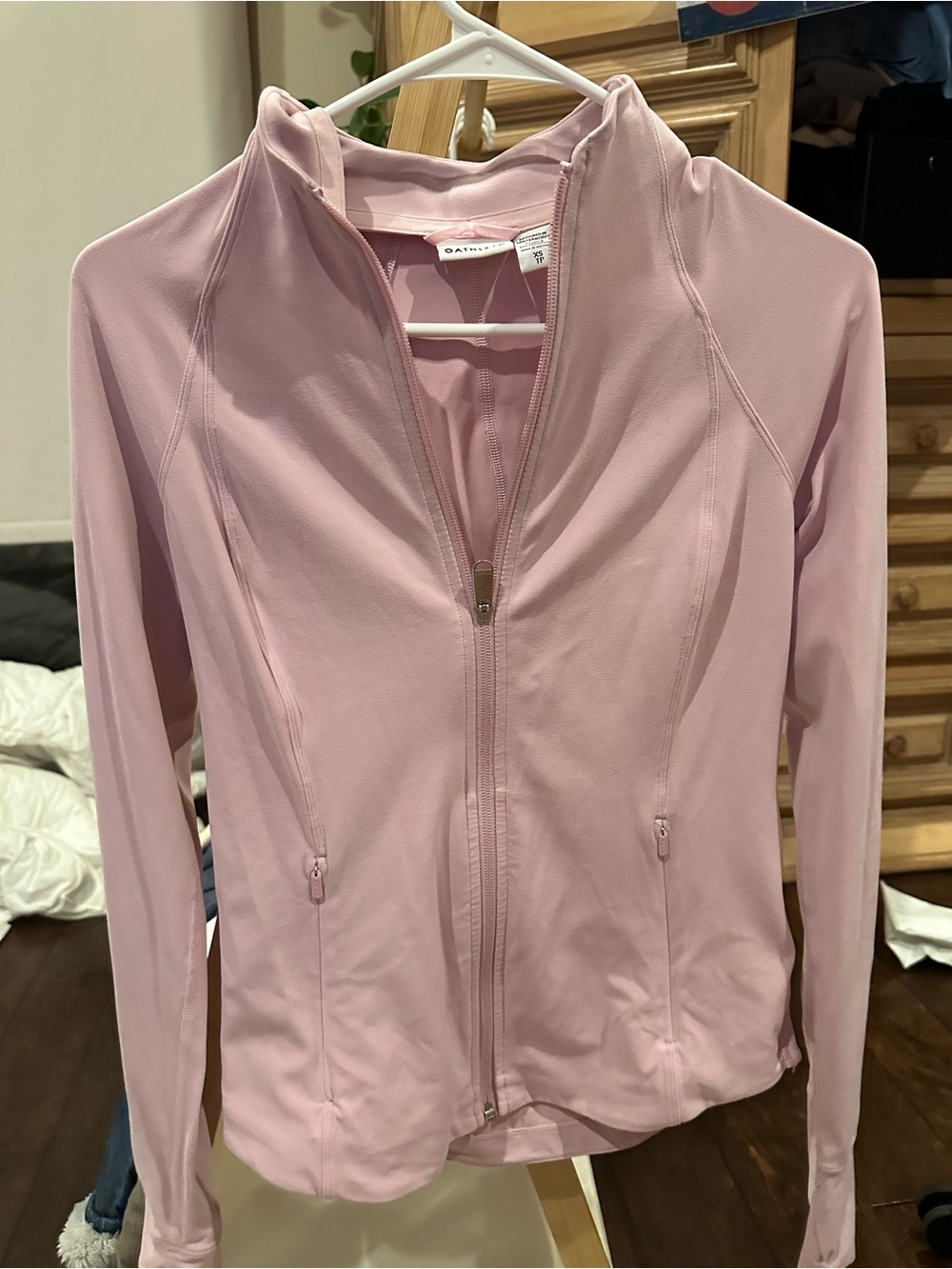 Athleta Light Pink Zip-Up Bomber Jacket